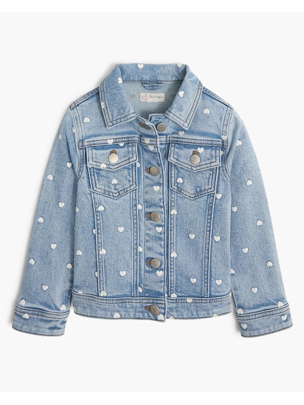 J Crew CREWCUTS Girls Heart Denim Jacket~Size 16~Jeanie Heart NWoT L1 12
